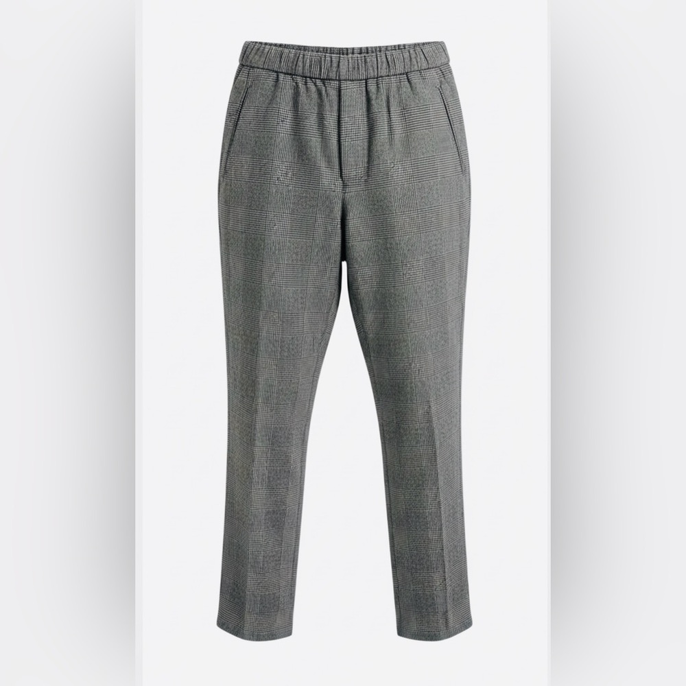 Massimo Dutti wool Gray plaid joggers limited edition